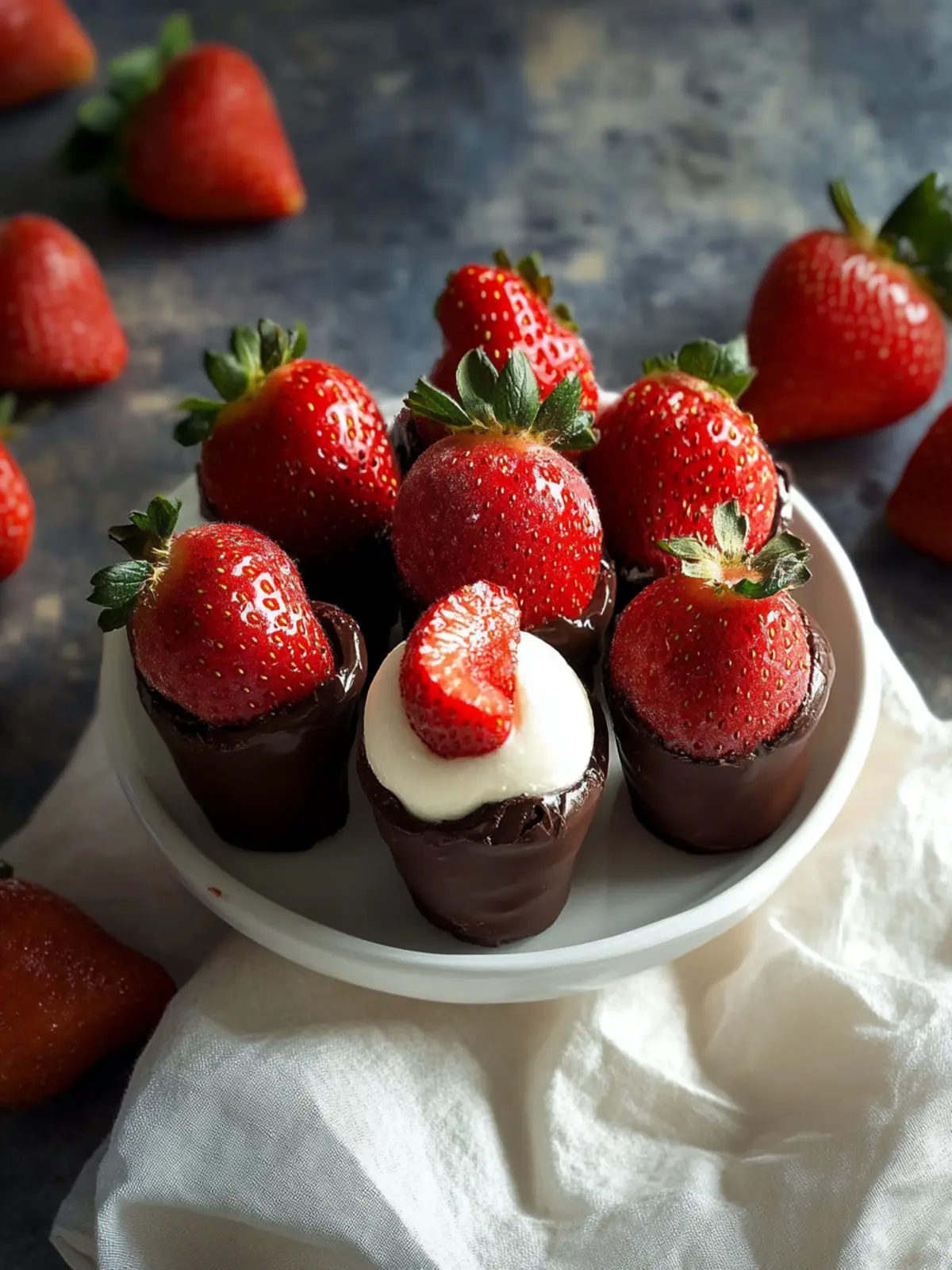 Chocolate Covered Cheesecake Strawberries