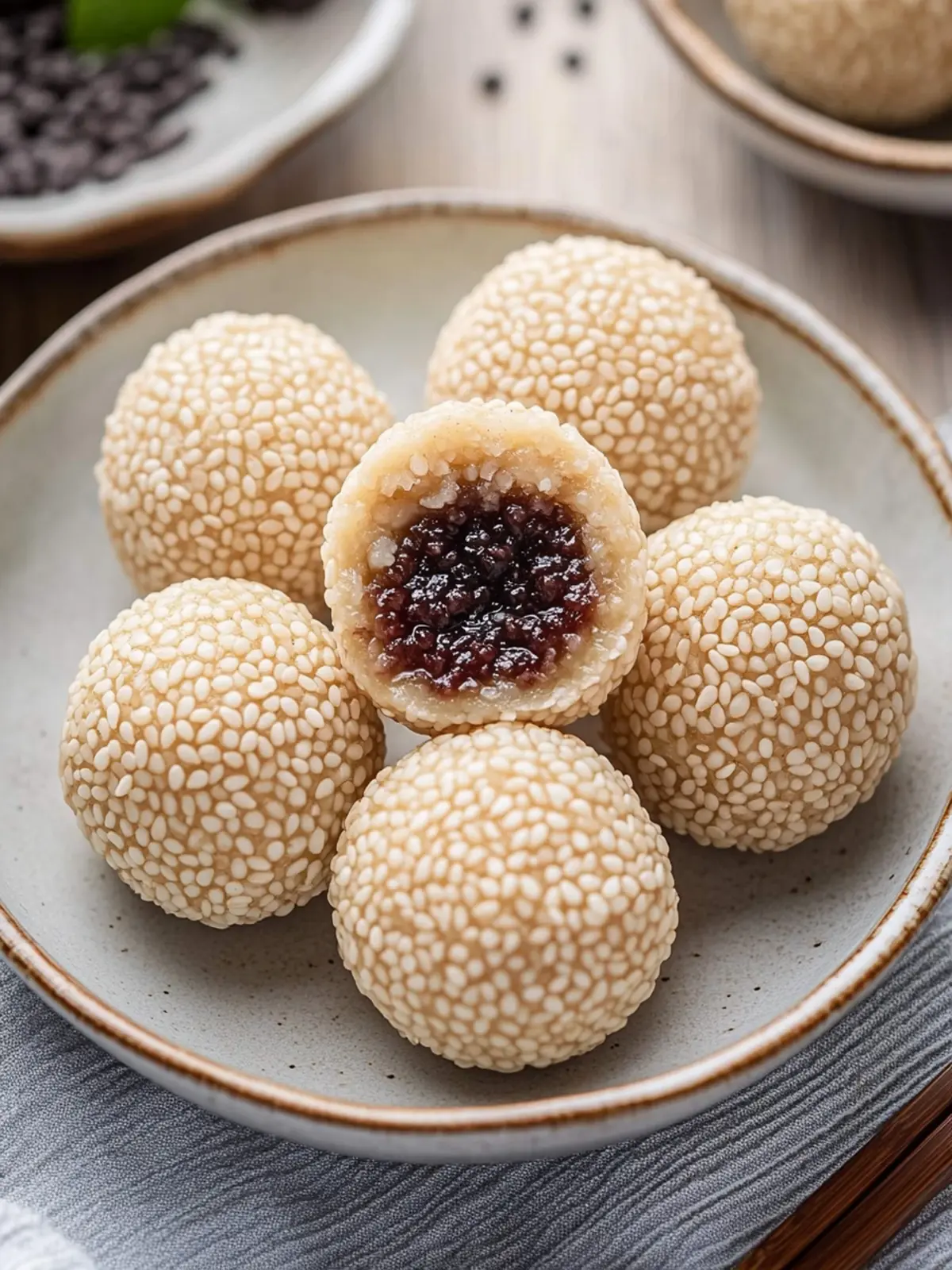 Sesame Balls with Red Bean Paste