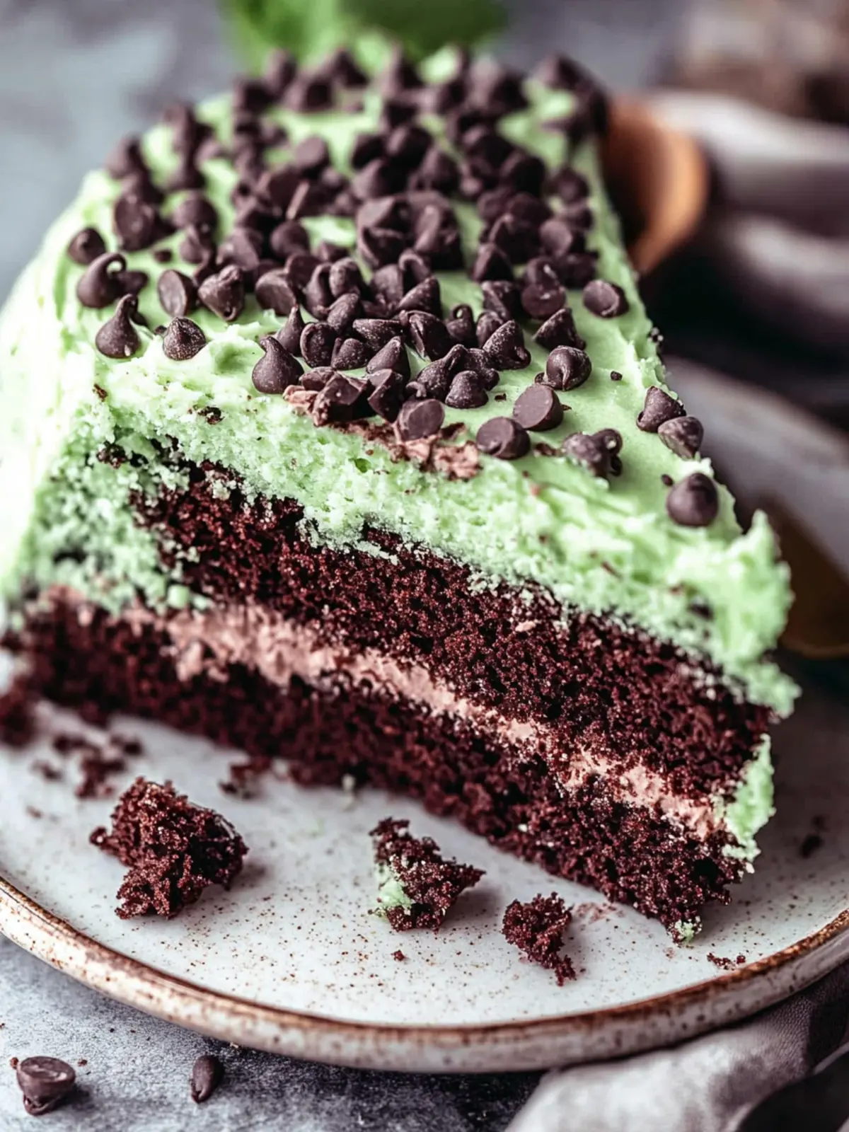 Gluten Free Mint Chocolate Chip Cake