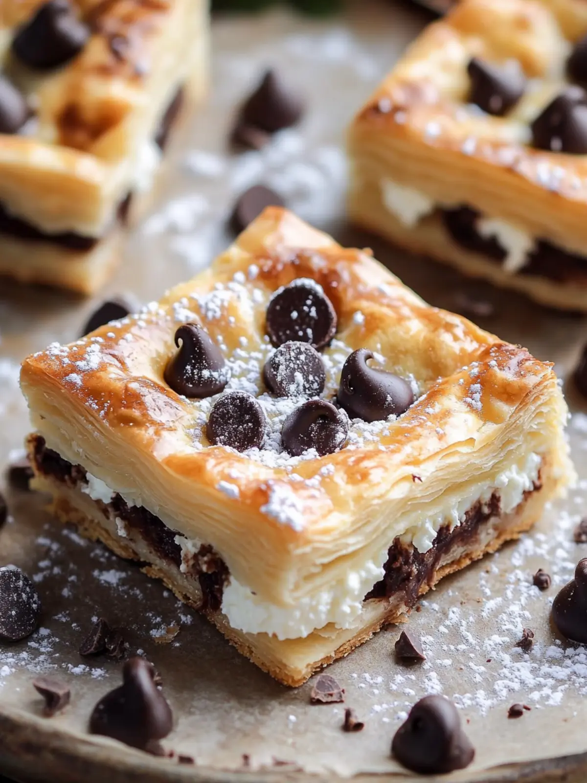 Ricotta Chocolate Chip Pastry Squares