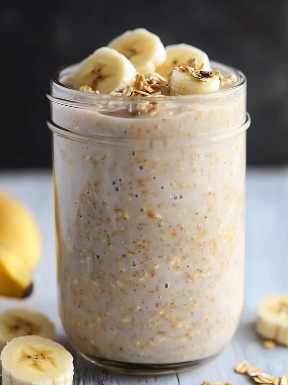 High Protein Peanut Butter Banana Overnight Oats