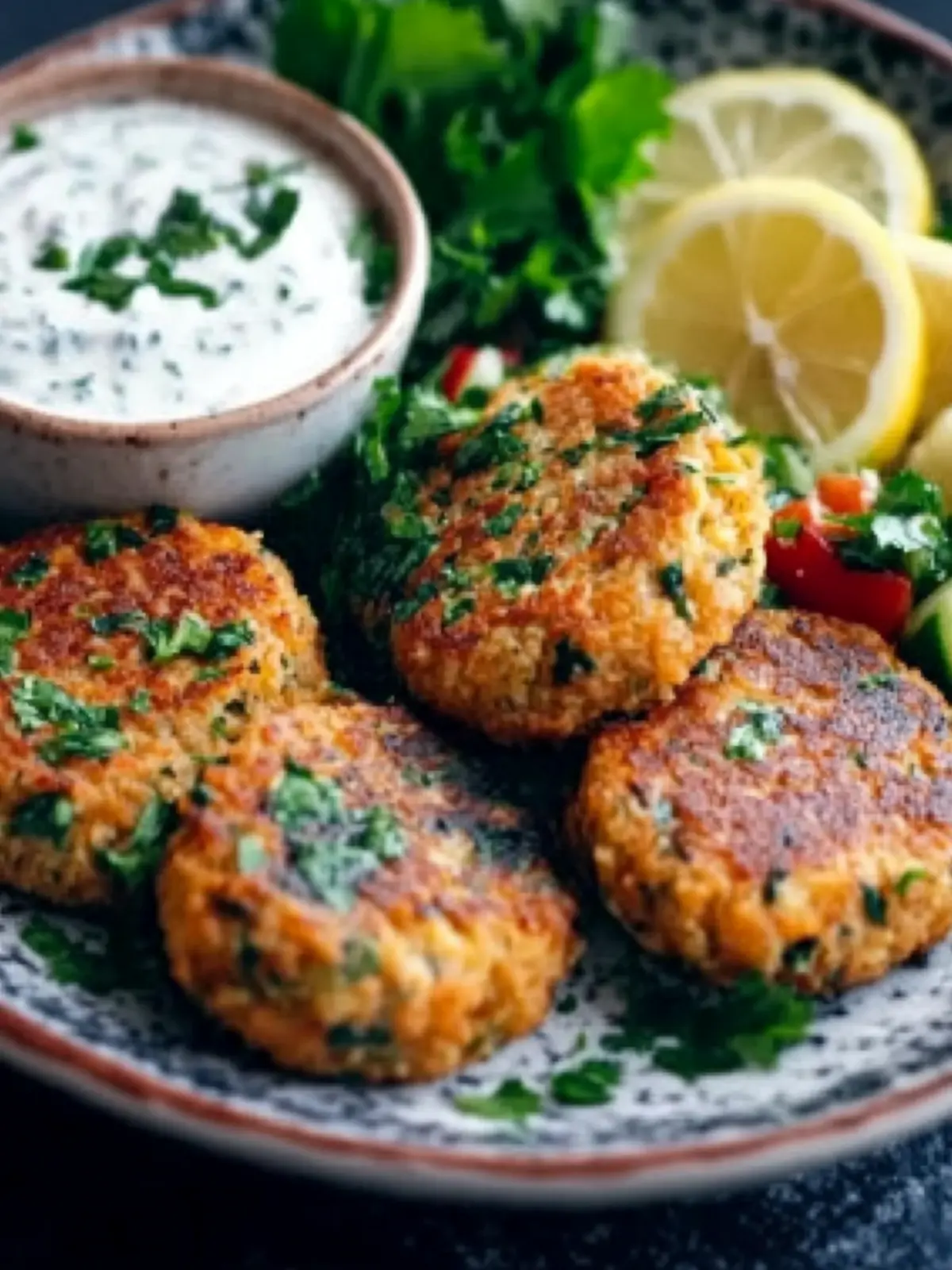 Ultimate Mediterranean Lemon Chickpea Patties with Yogurt Sauce