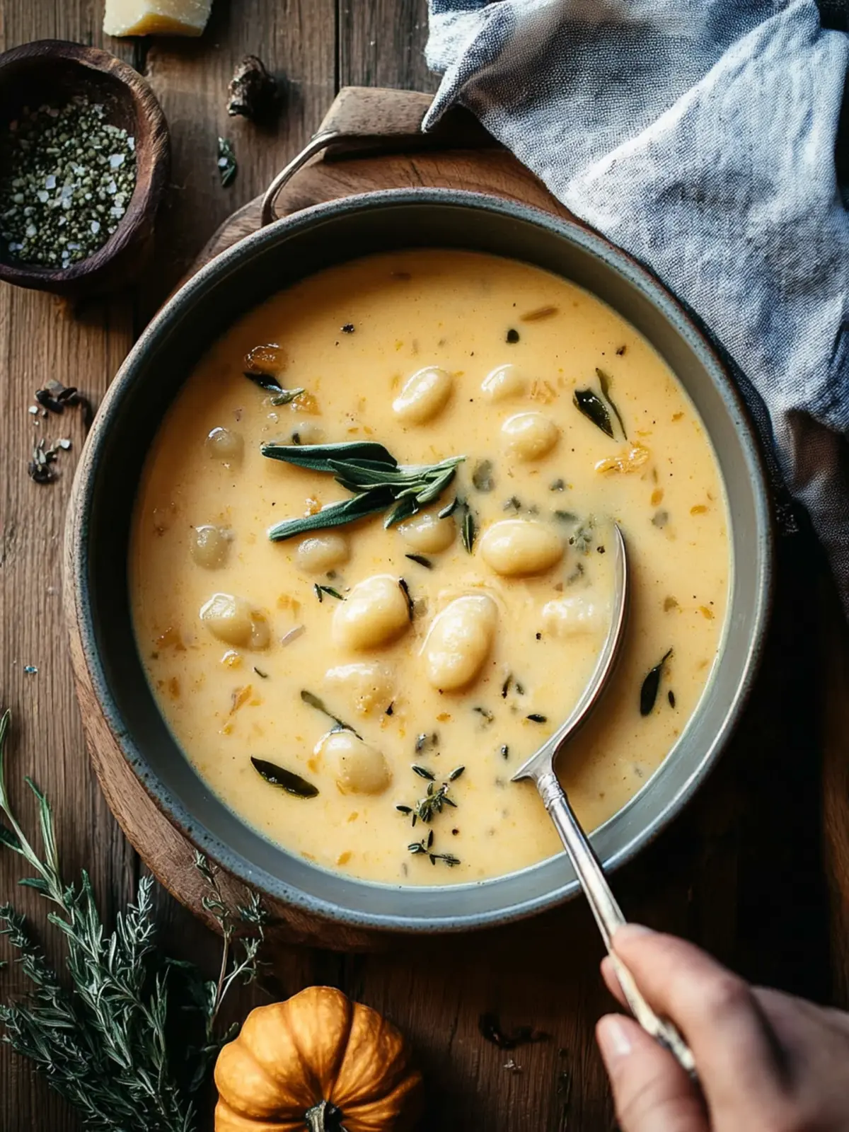 Pumpkin Beer & Sharp Cheddar Gnocchi Soup