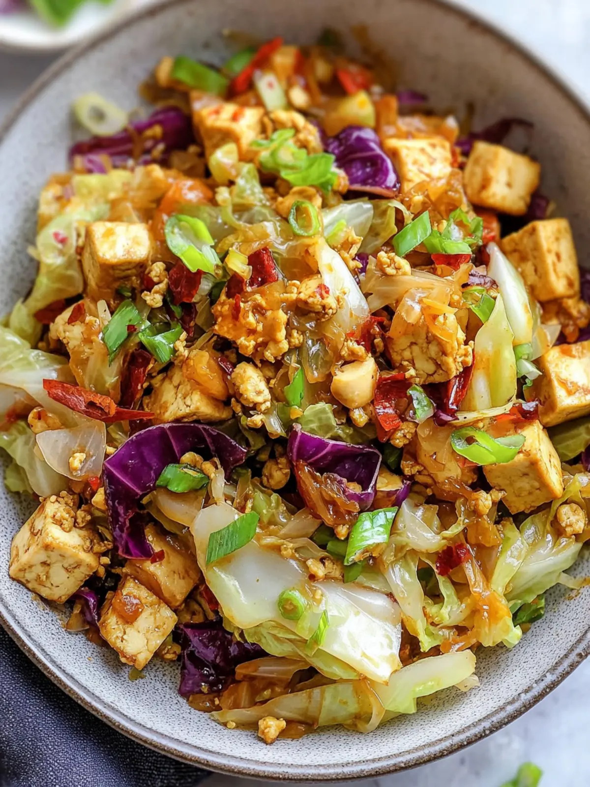 Tofu Cabbage Stir Fry