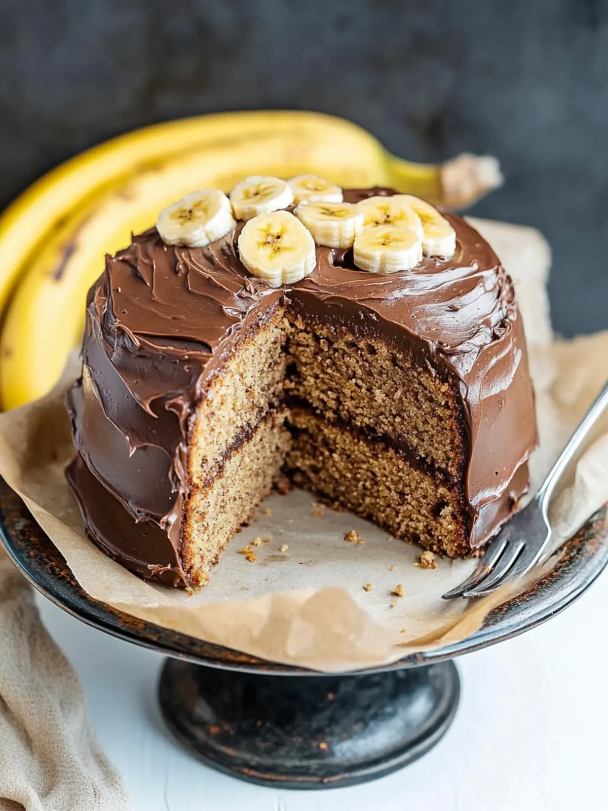Banana Cake with Nutella Frosting