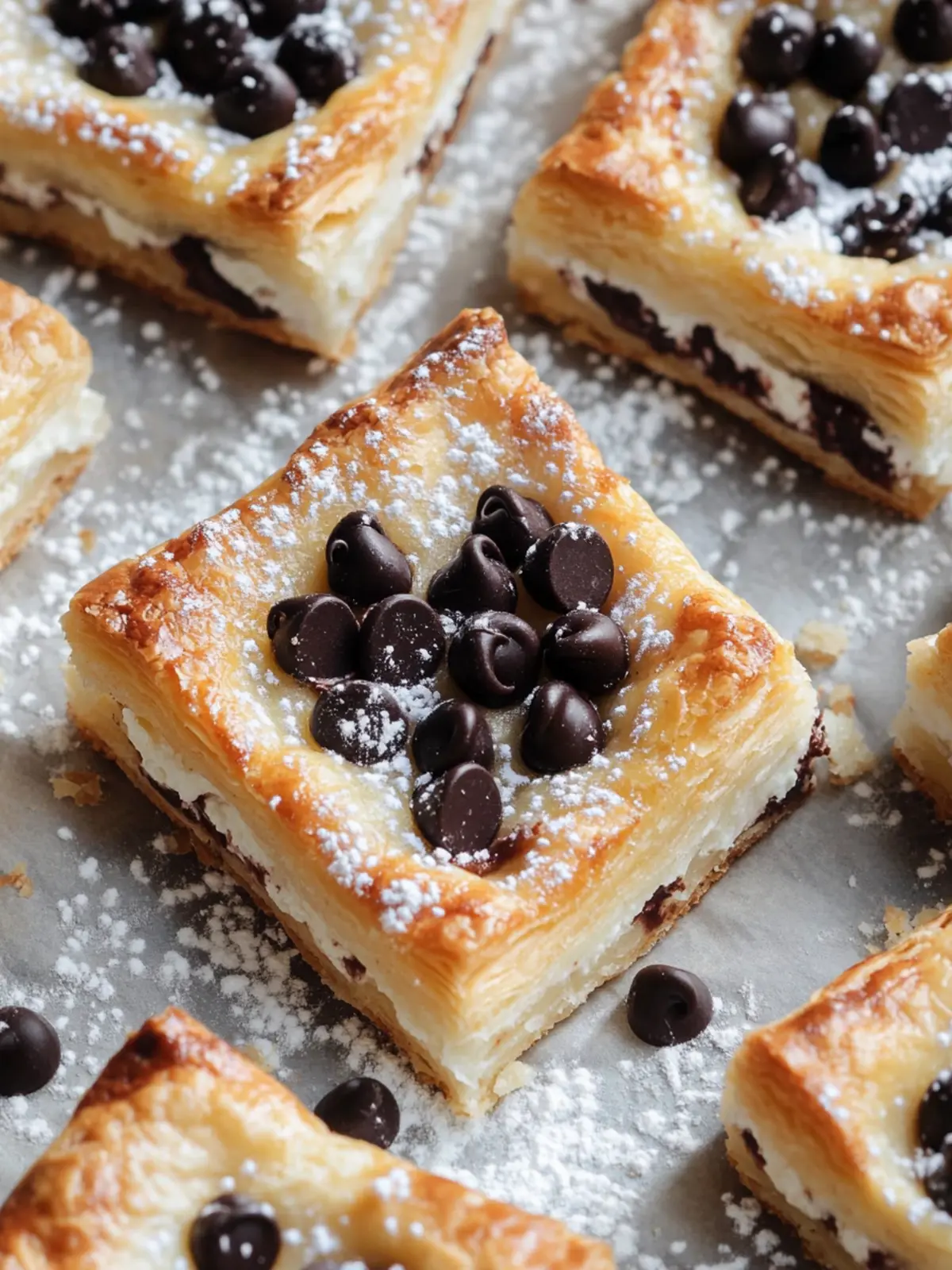Ricotta Chocolate Chip Pastry Squares