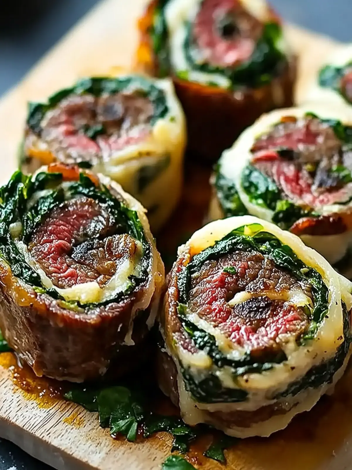 Steak Pinwheels with Spinach and Cheese