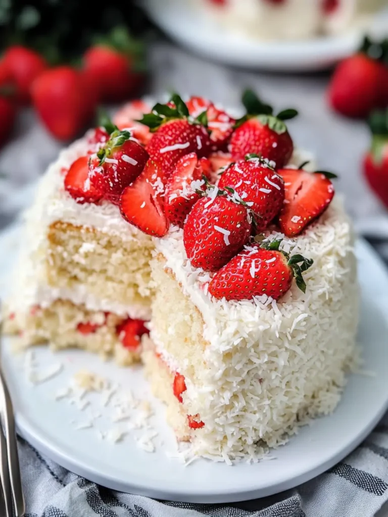 Coconut Strawberry Cake