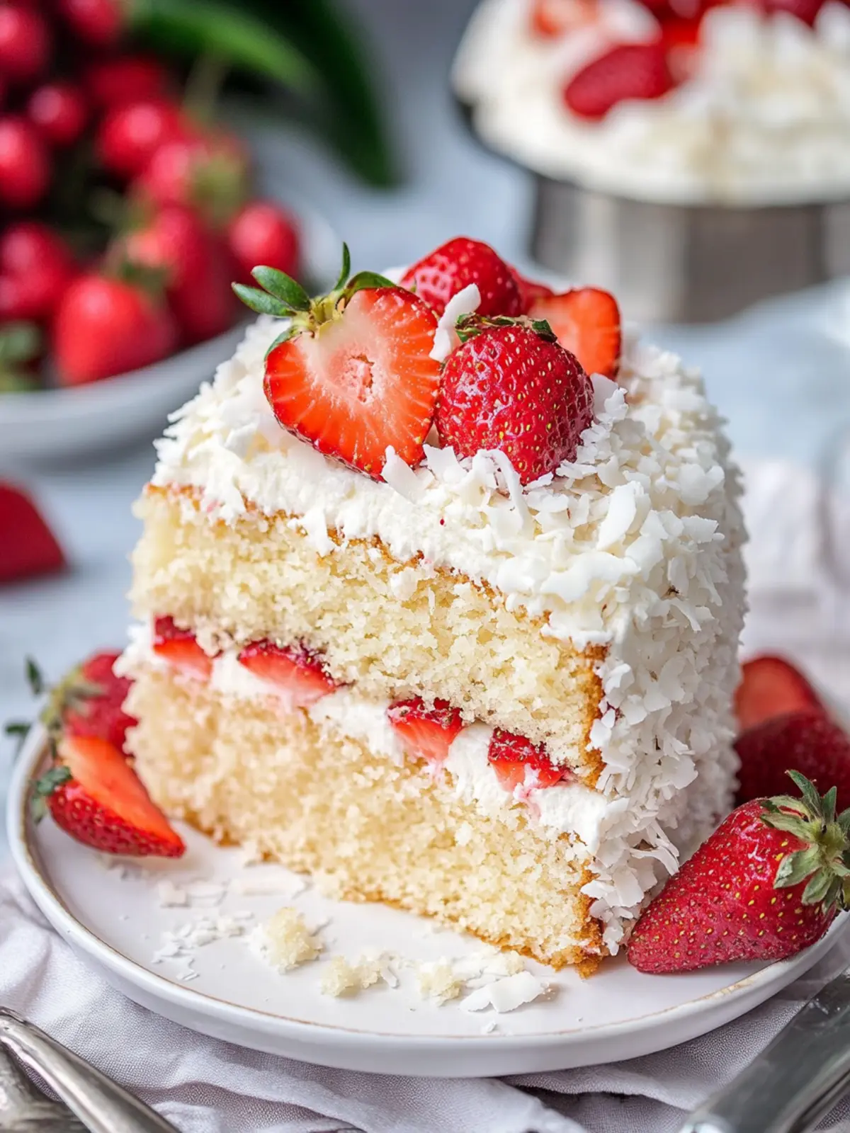 Coconut Strawberry Cake