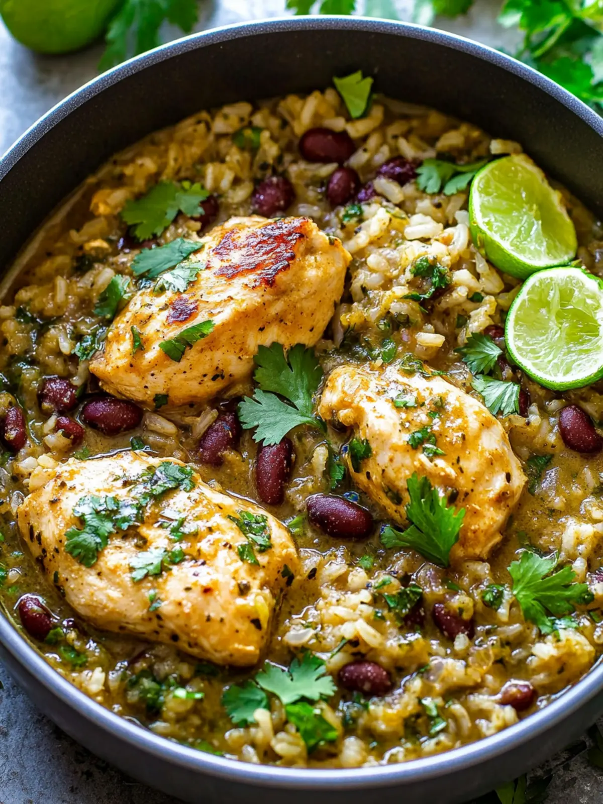 15-Minute Salsa Verde Chicken, Rice, and Beans