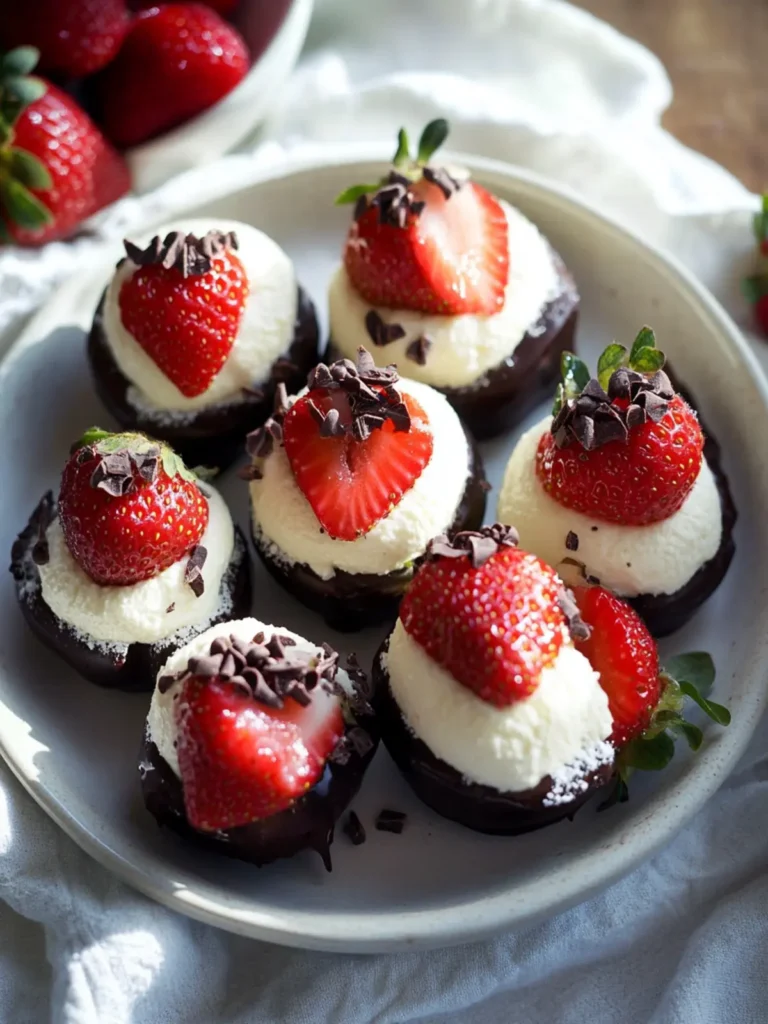 Chocolate Covered Cheesecake Strawberries