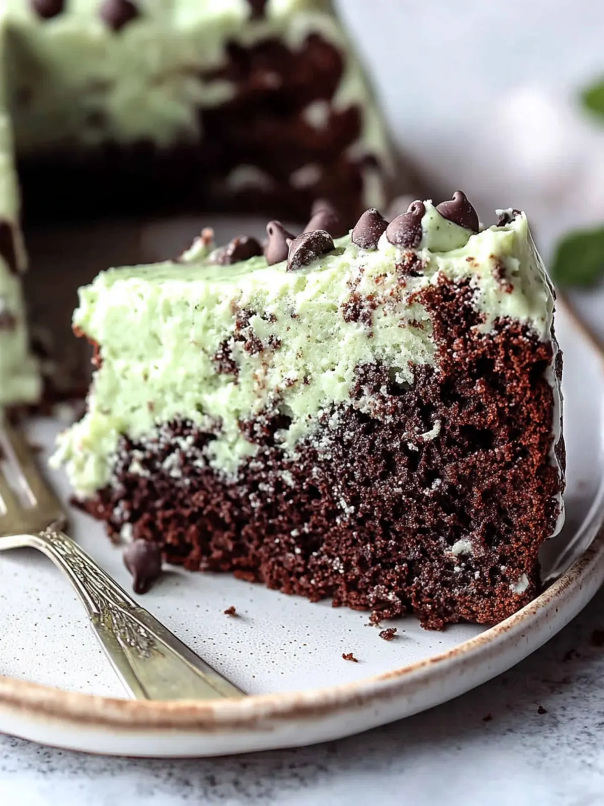 Gluten Free Mint Chocolate Chip Cake
