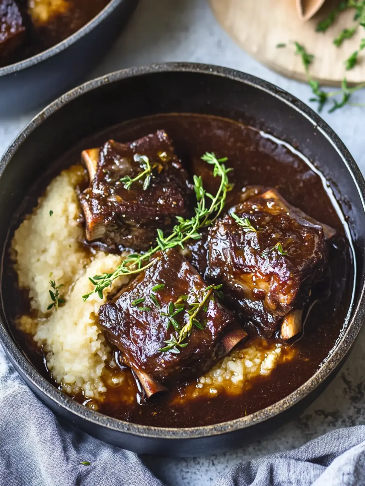 Red Wine Braised Short Ribs in Dutch Oven