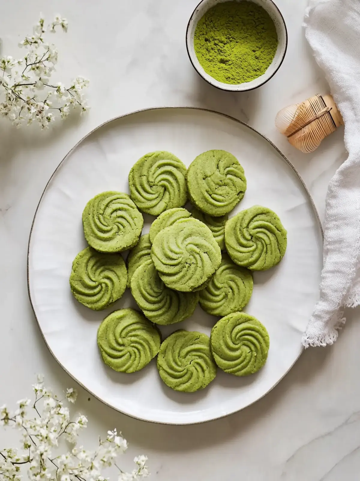 Matcha Butter Cookies