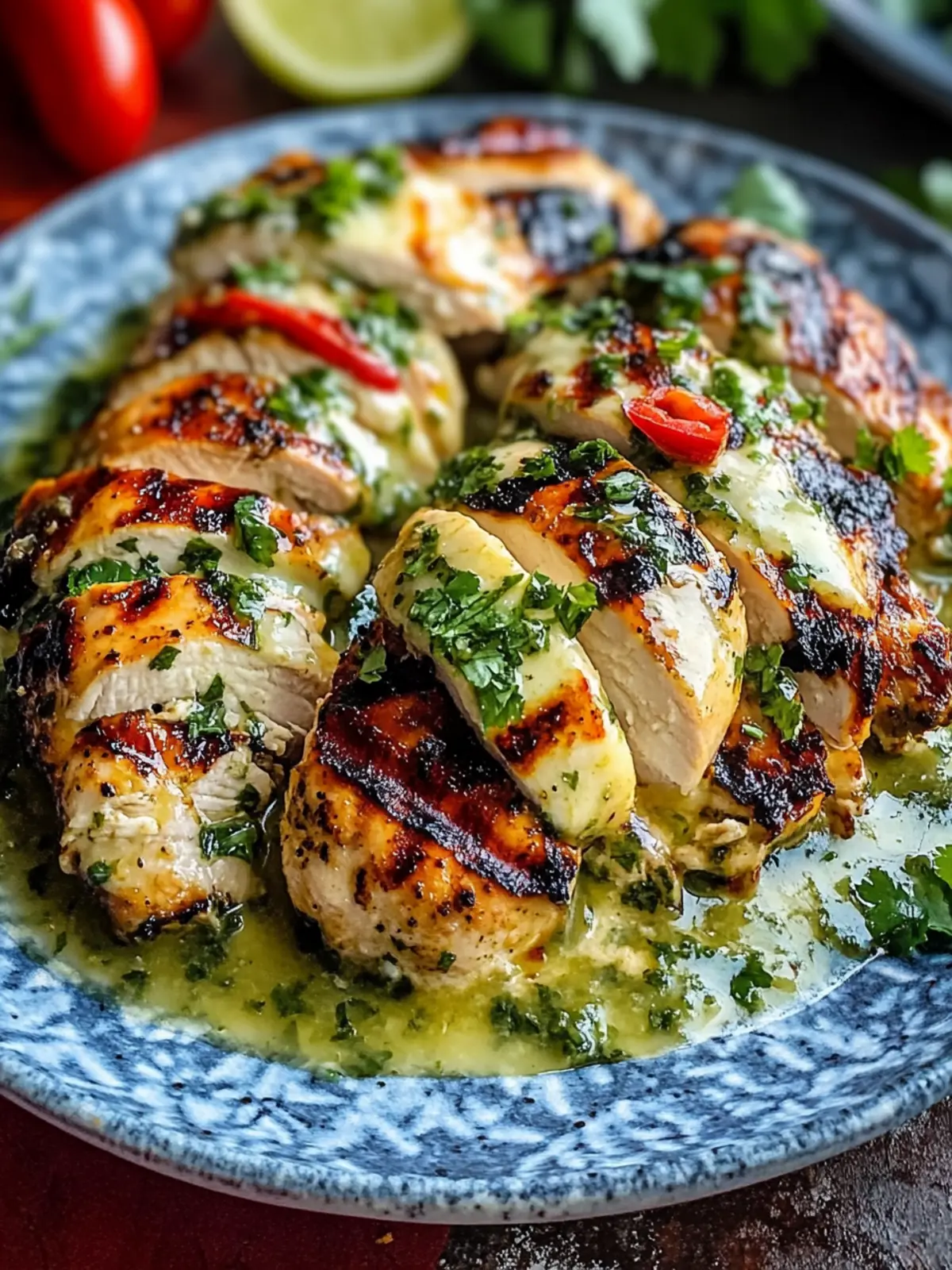 Cheesy Grilled Salsa Verde Pepper Jack Chicken