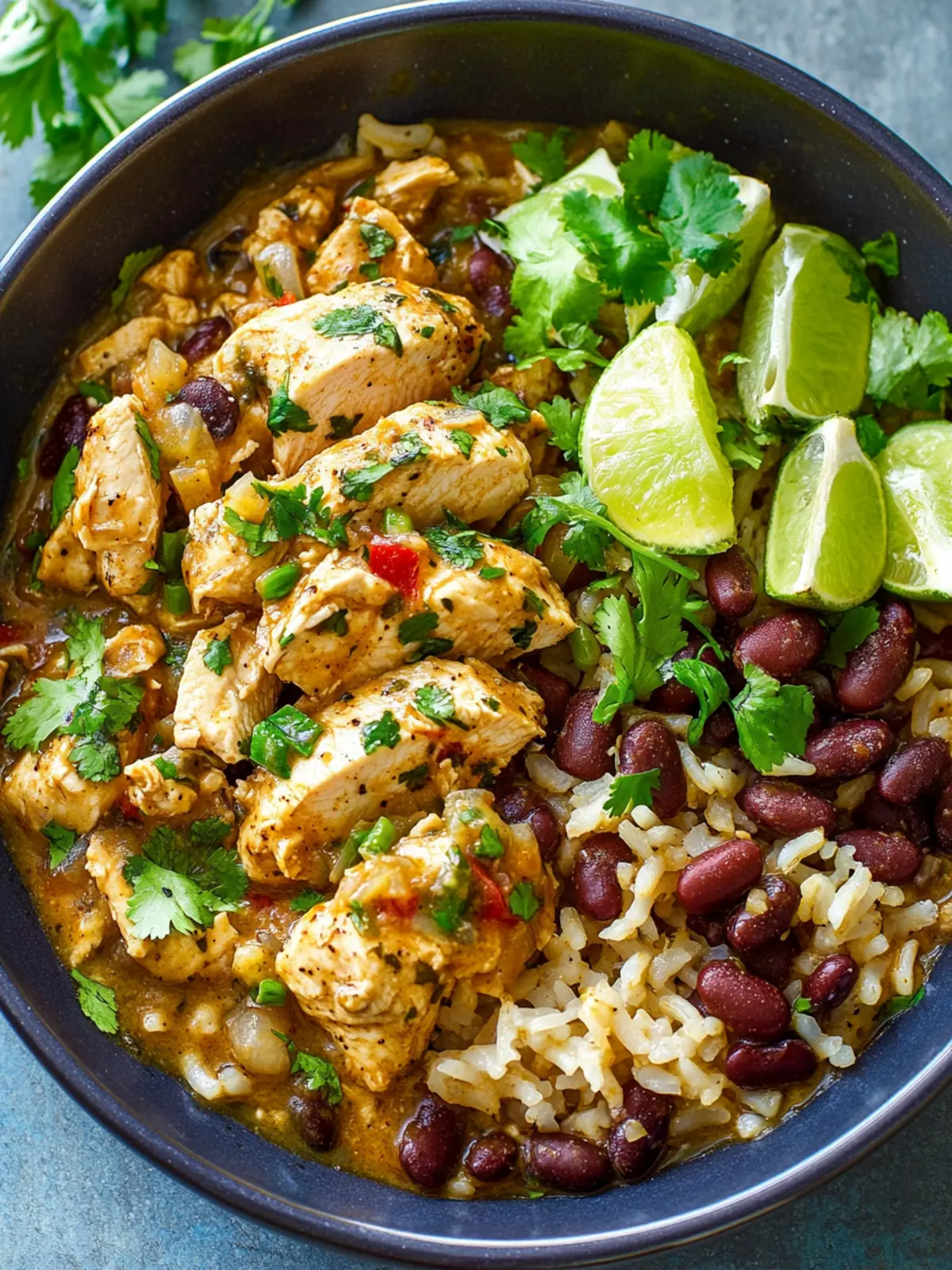 15-Minute Salsa Verde Chicken, Rice, and Beans