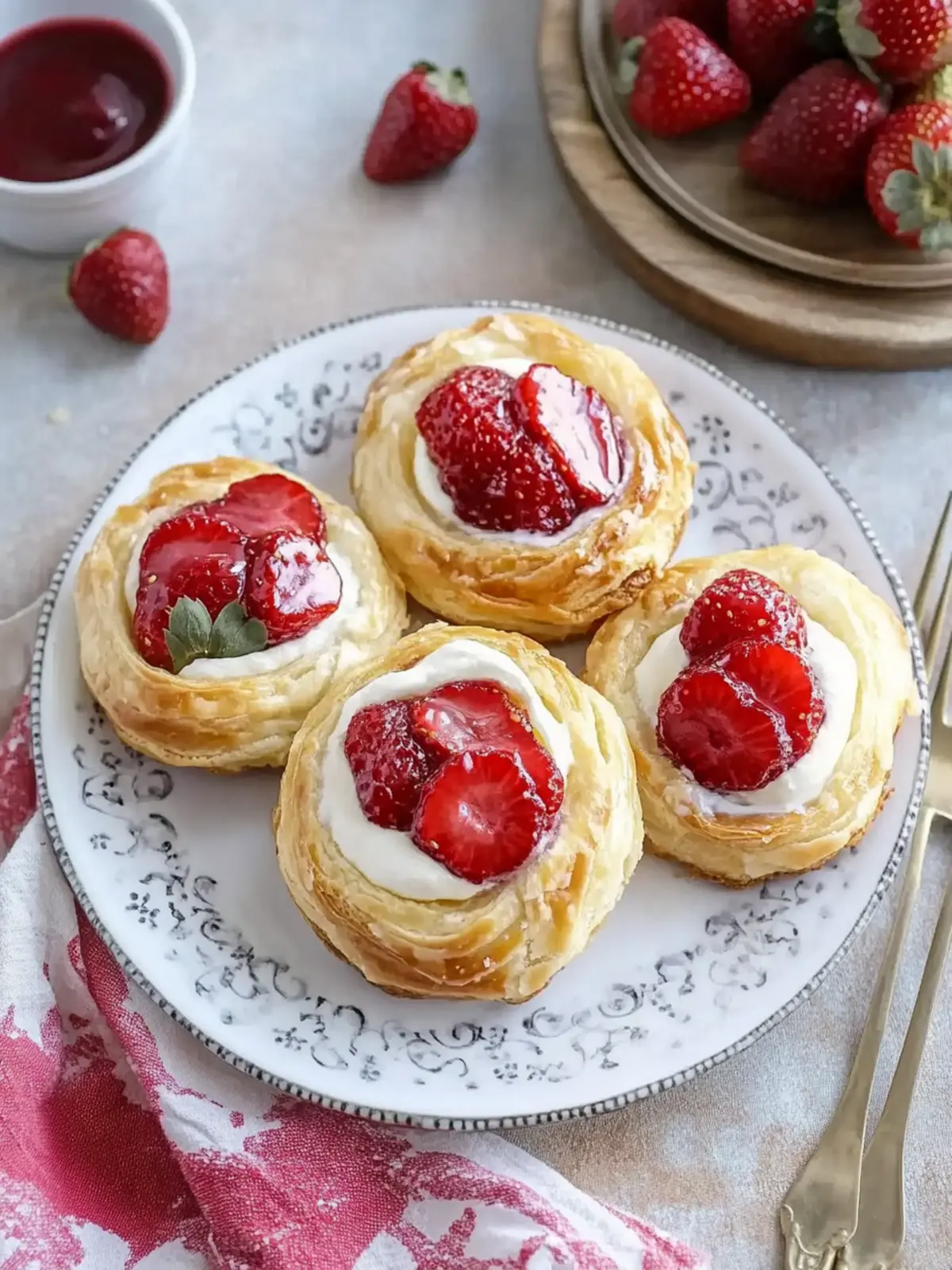 Strawberries and Cream Danishes