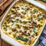 Spinach and Artichoke Casserole with Ground Beef