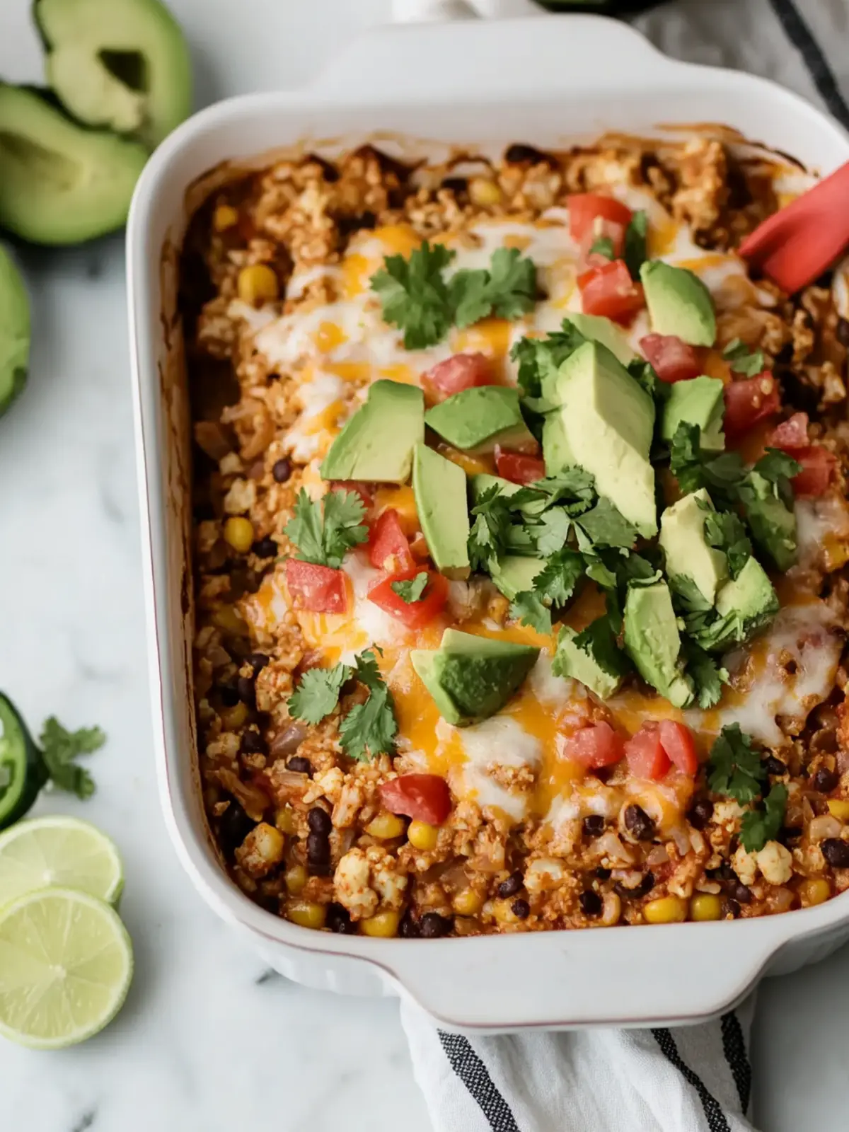 Taco Cauliflower Rice Casserole (Paleo, Gluten-free)