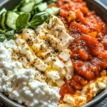 Delightful High Protein Chicken Parm Cottage Cheese Bowl
