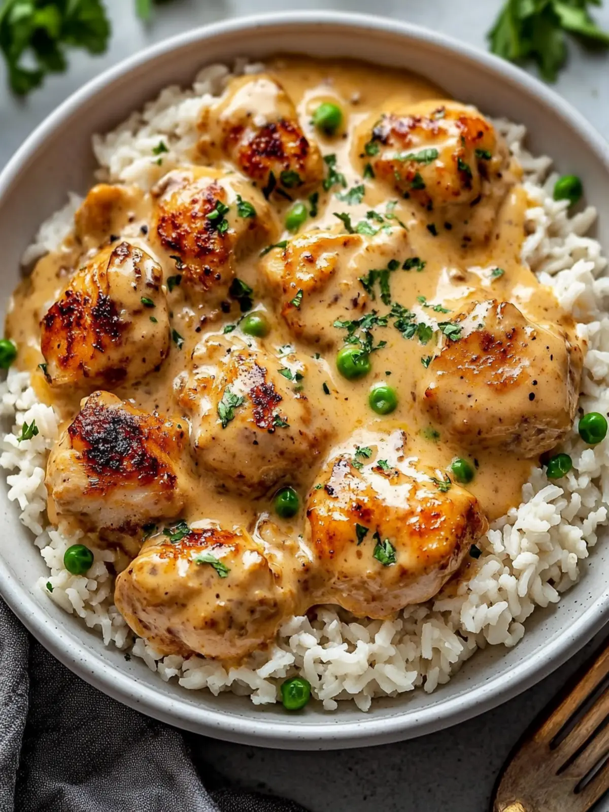 Creamy Smothered Chicken and Rice