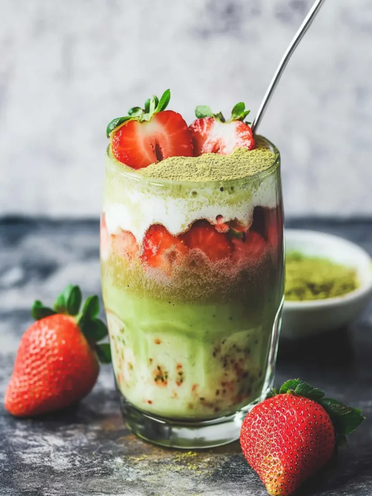 Iced Strawberry Matcha Latte (Refreshing & Creamy)