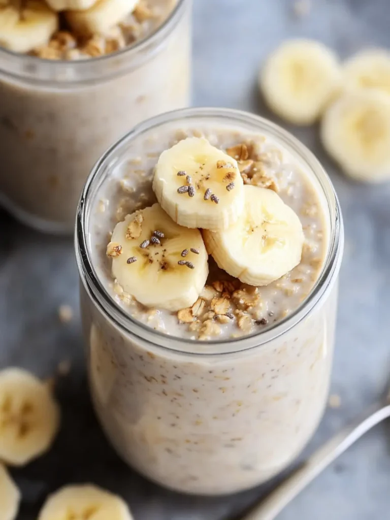 High Protein Peanut Butter Banana Overnight Oats