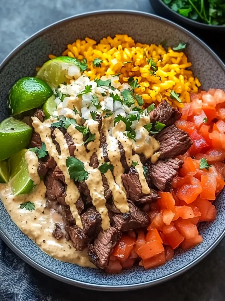 Steak Queso Rice Bowl