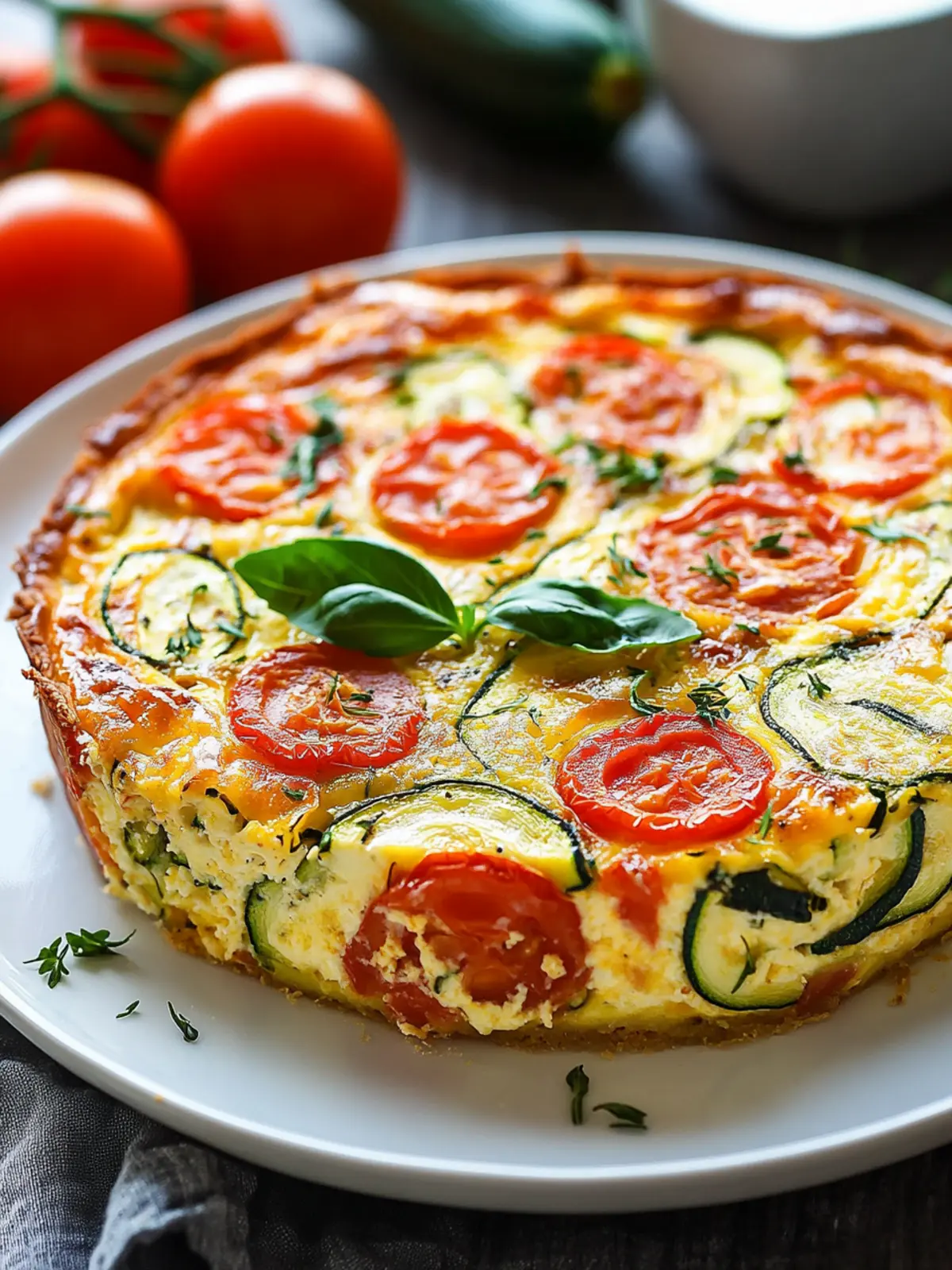 Crustless Zucchini Tomato Quiche