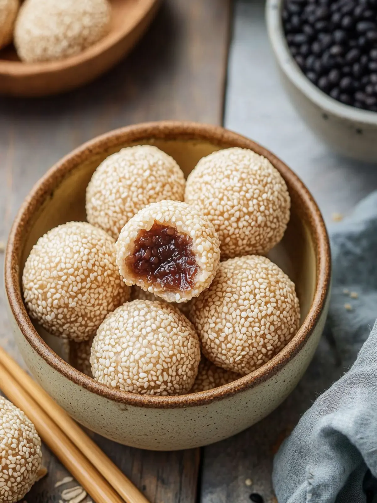 Sesame Balls with Red Bean Paste