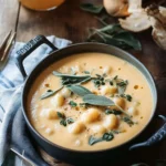 Pumpkin Beer & Sharp Cheddar Gnocchi Soup