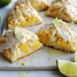 Coconut Mango Scones with Lime Glaze