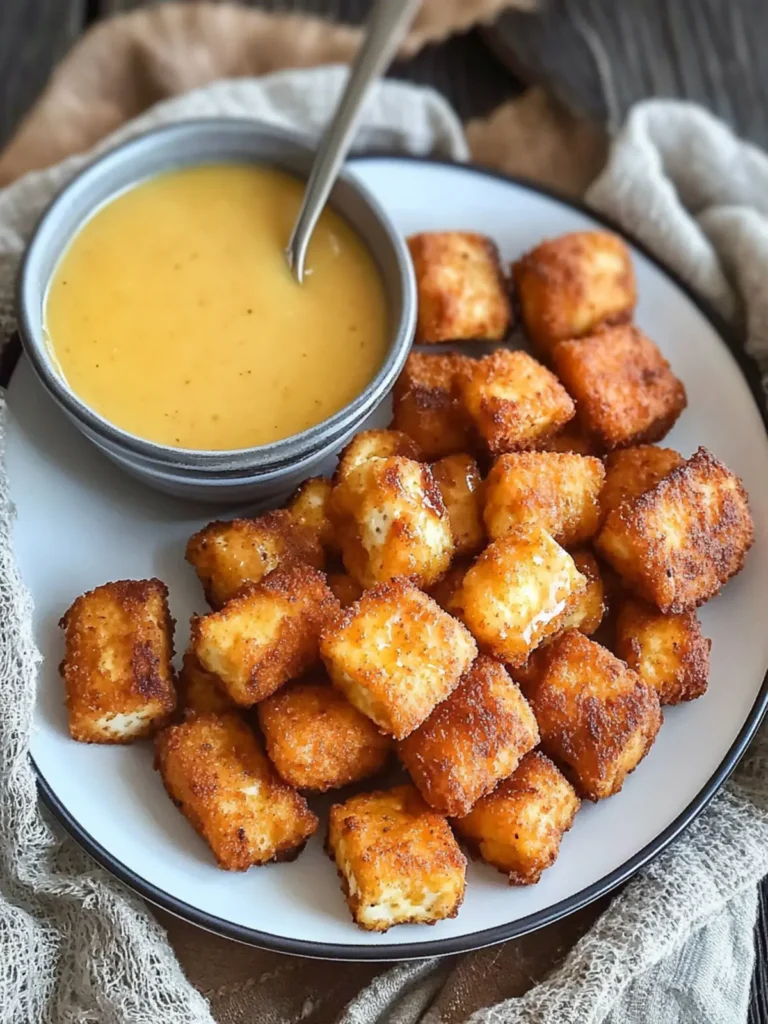Vegan Chick-fil-A style Tofu Nuggets with Vegan Honey Mustard Sauce (Oil-free!)