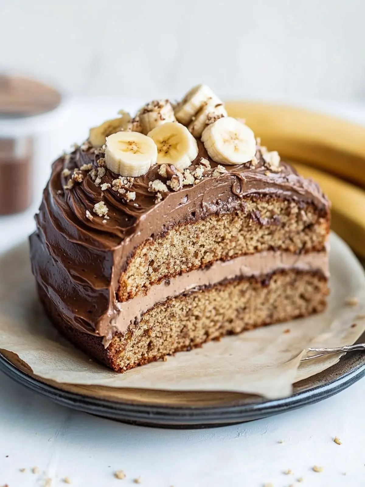 Banana Cake with Nutella Frosting