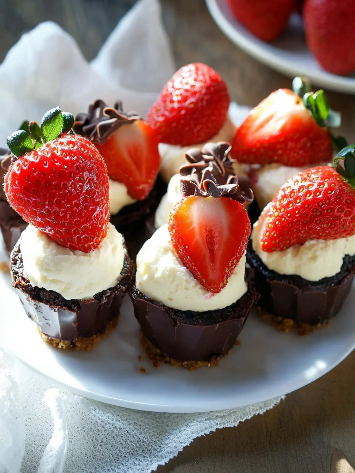 Chocolate Covered Cheesecake Strawberries