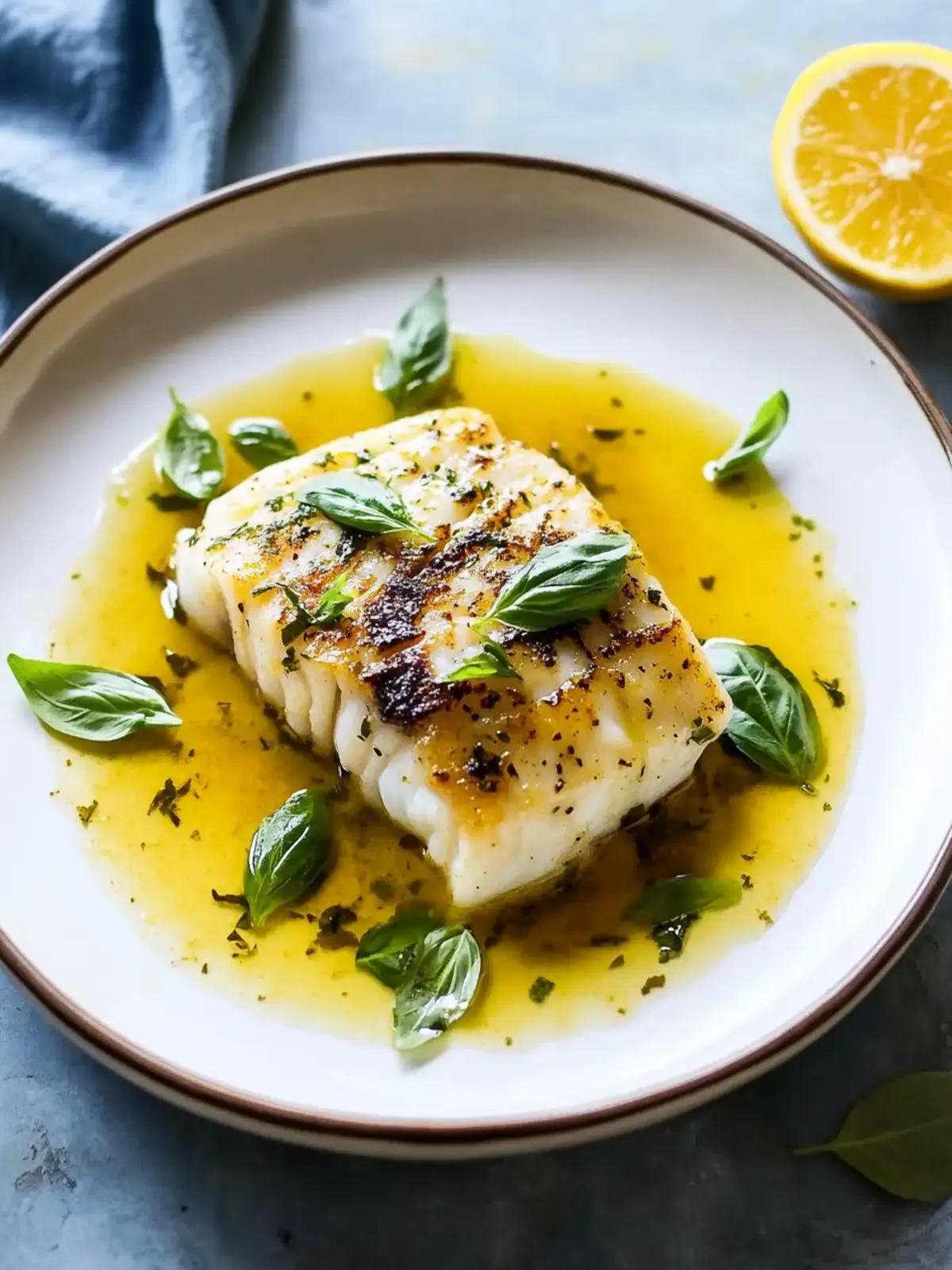 Pan Fried Cod in a Citrus Basil Butter Sauce