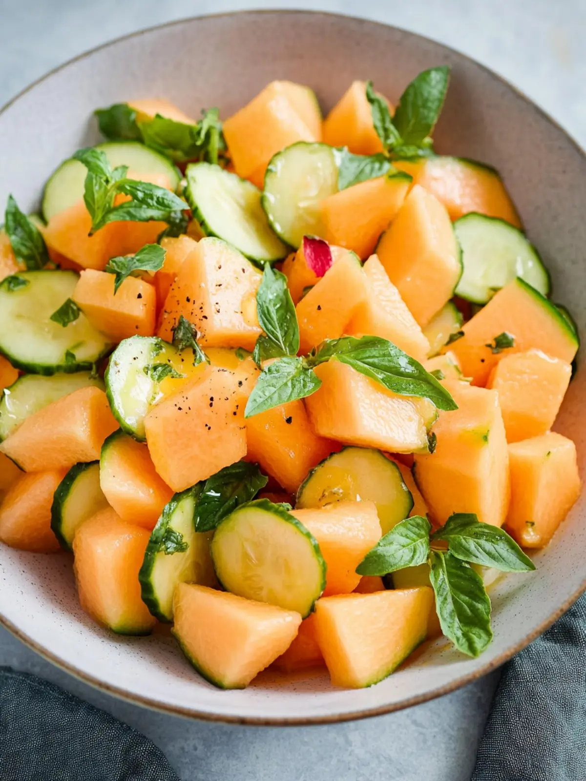 Refreshing Cantaloupe Salad with Honey Lemon Dressing