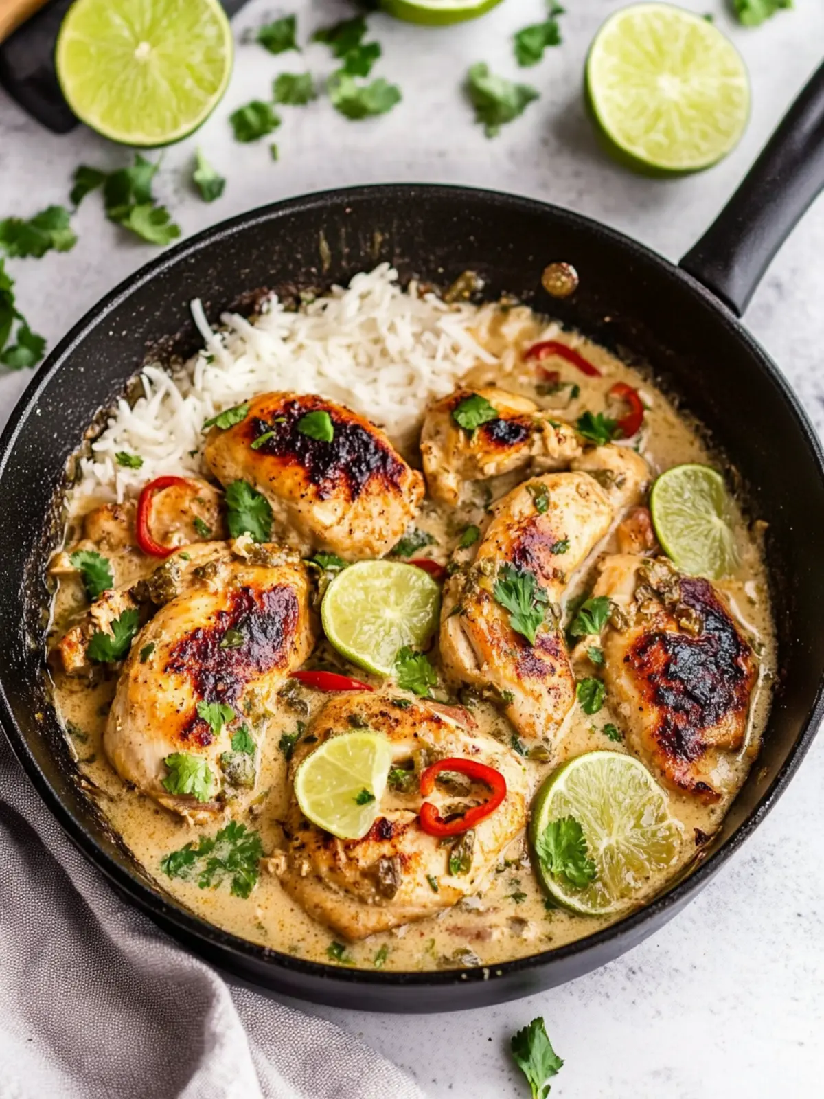 Coconut Lime Chicken Skillet: Whole30, Gluten Free, Dairy Free, Low Carb