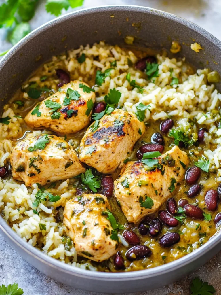 15-Minute Salsa Verde Chicken, Rice, and Beans