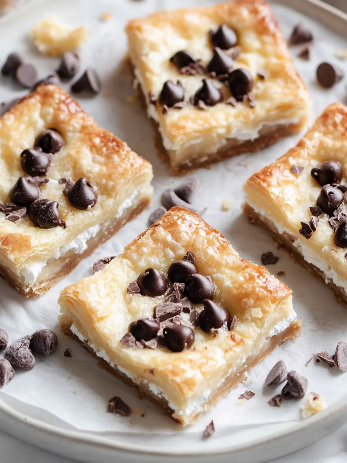 Ricotta Chocolate Chip Pastry Squares