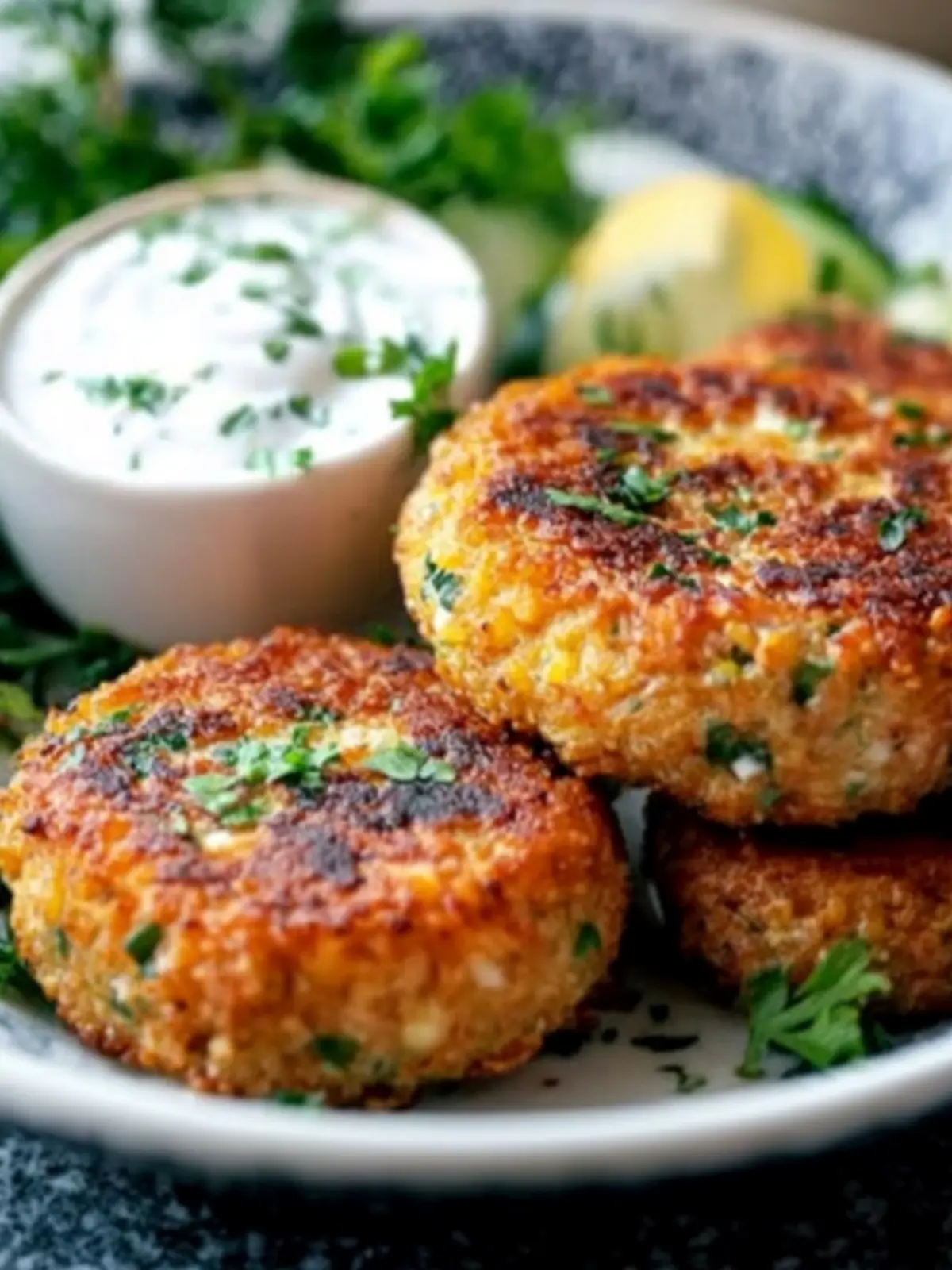 Ultimate Mediterranean Lemon Chickpea Patties with Yogurt Sauce