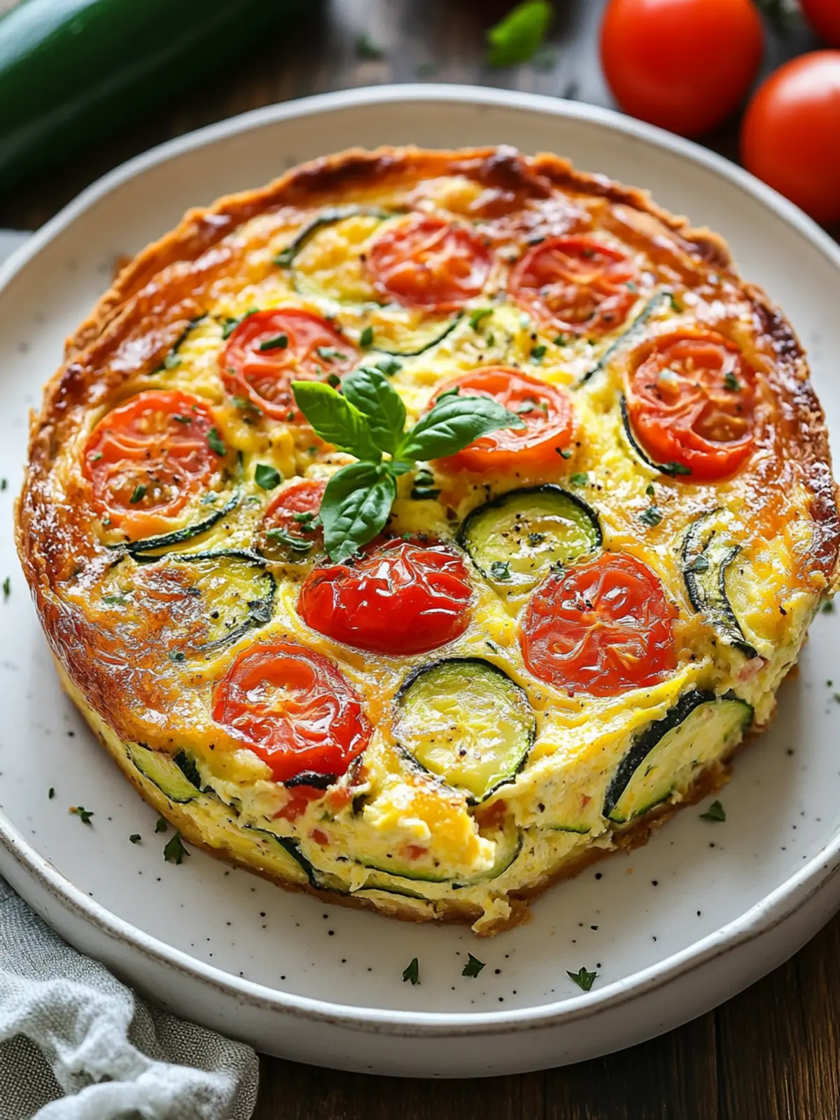 Crustless Zucchini Tomato Quiche