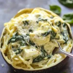 Spinach Artichoke Spaghetti Squash Alfredo