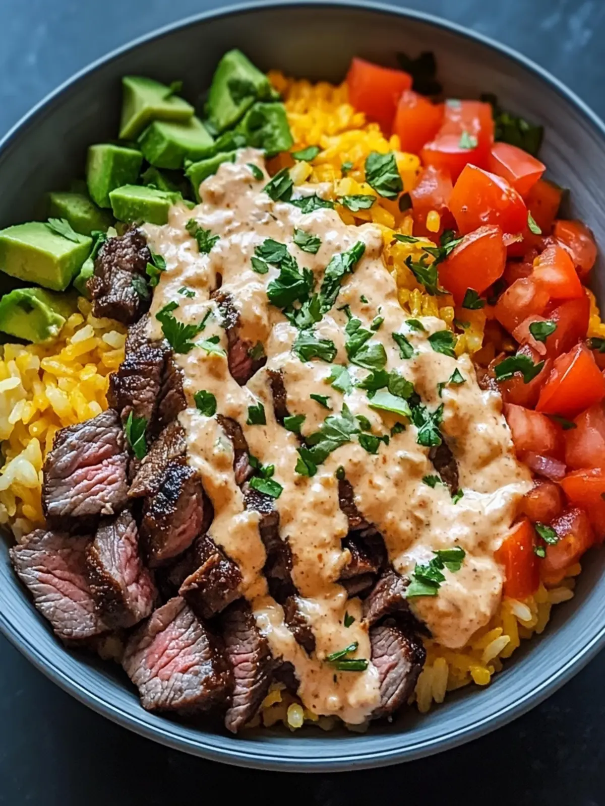 Steak Queso Rice Bowl