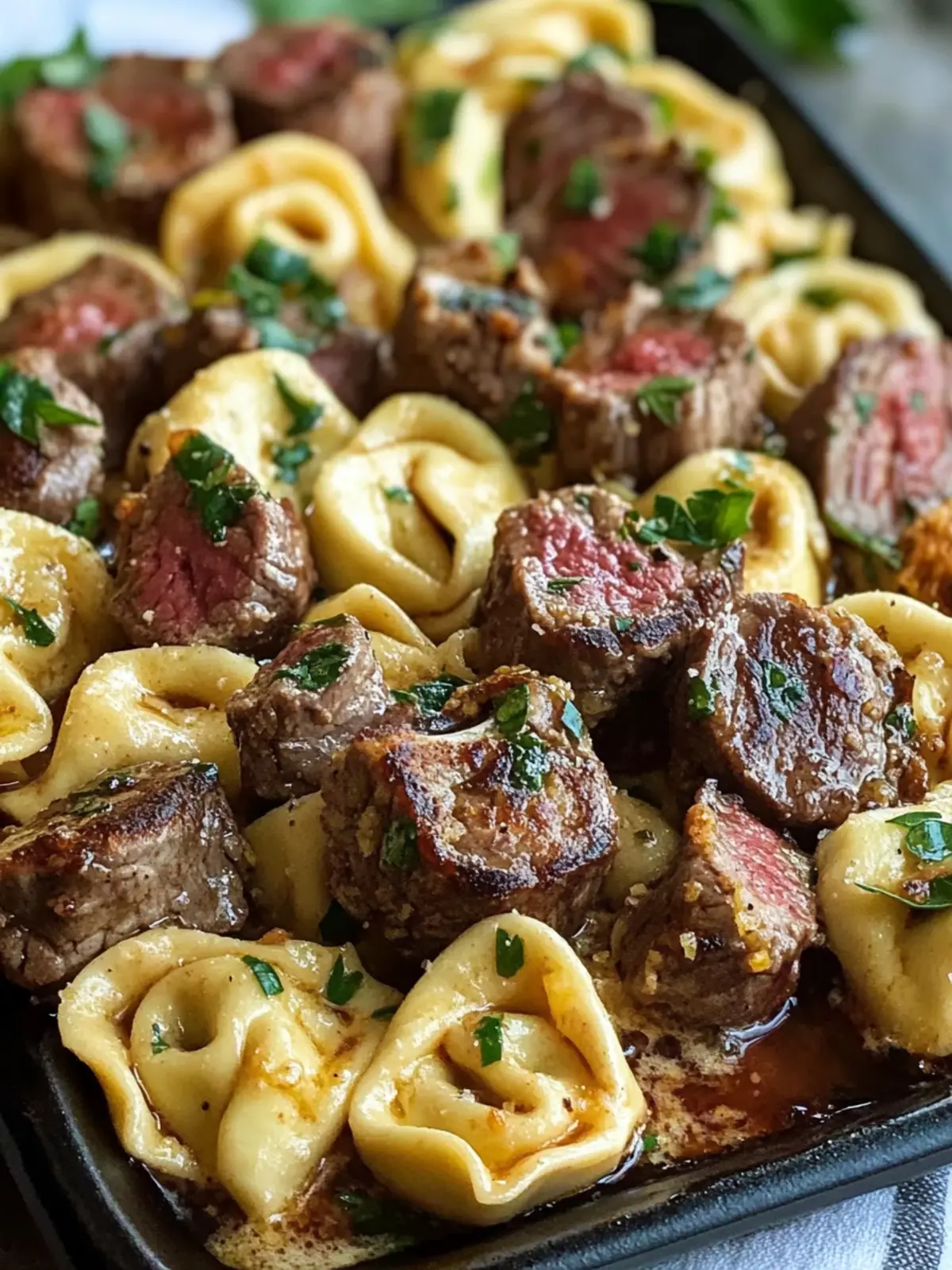 Creamy Cowboy Butter Tortellini Steak Bites