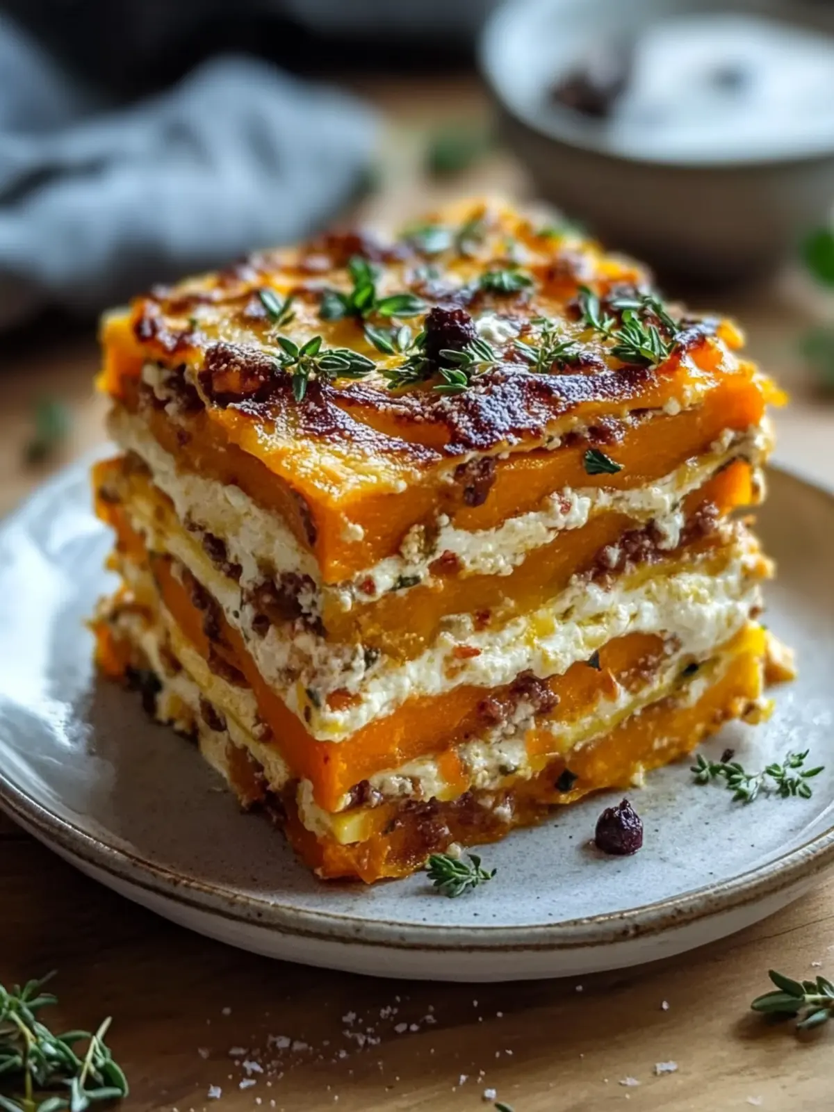 Layered Sweet Potato Butternut Squash Carrot Lasagna