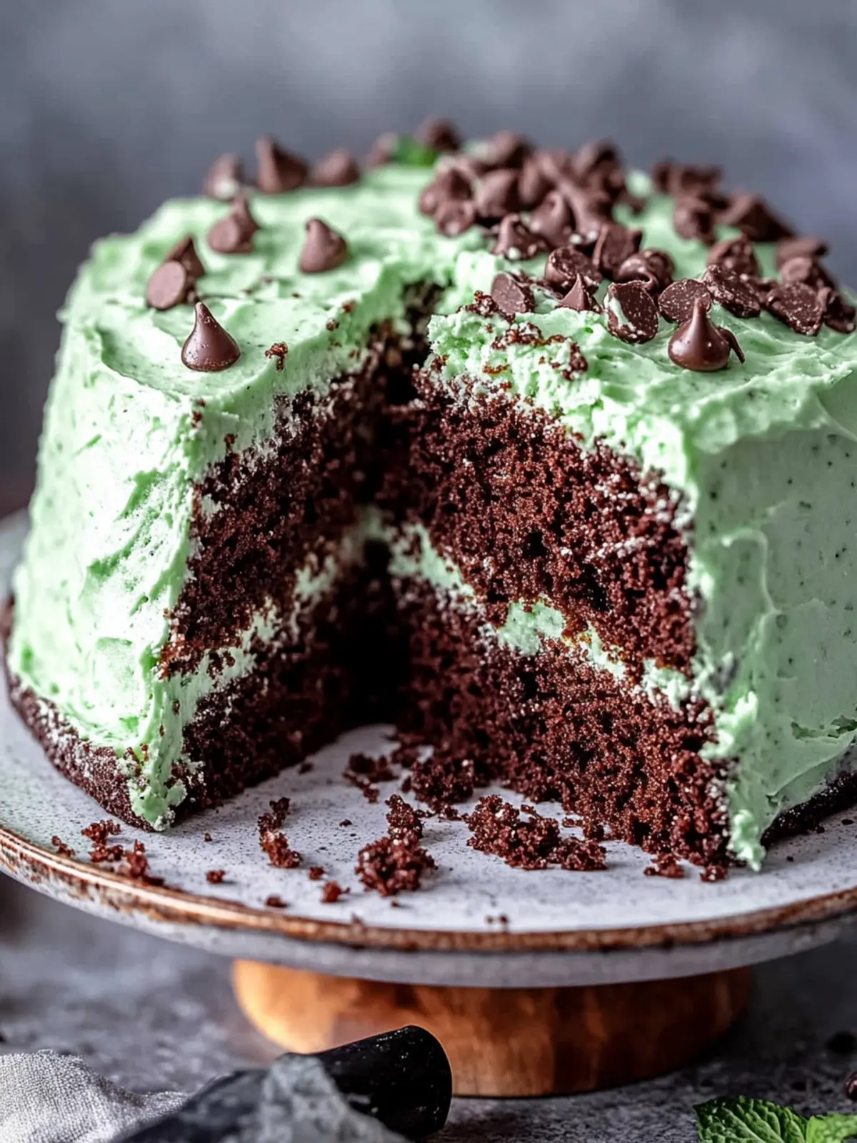 Gluten Free Mint Chocolate Chip Cake