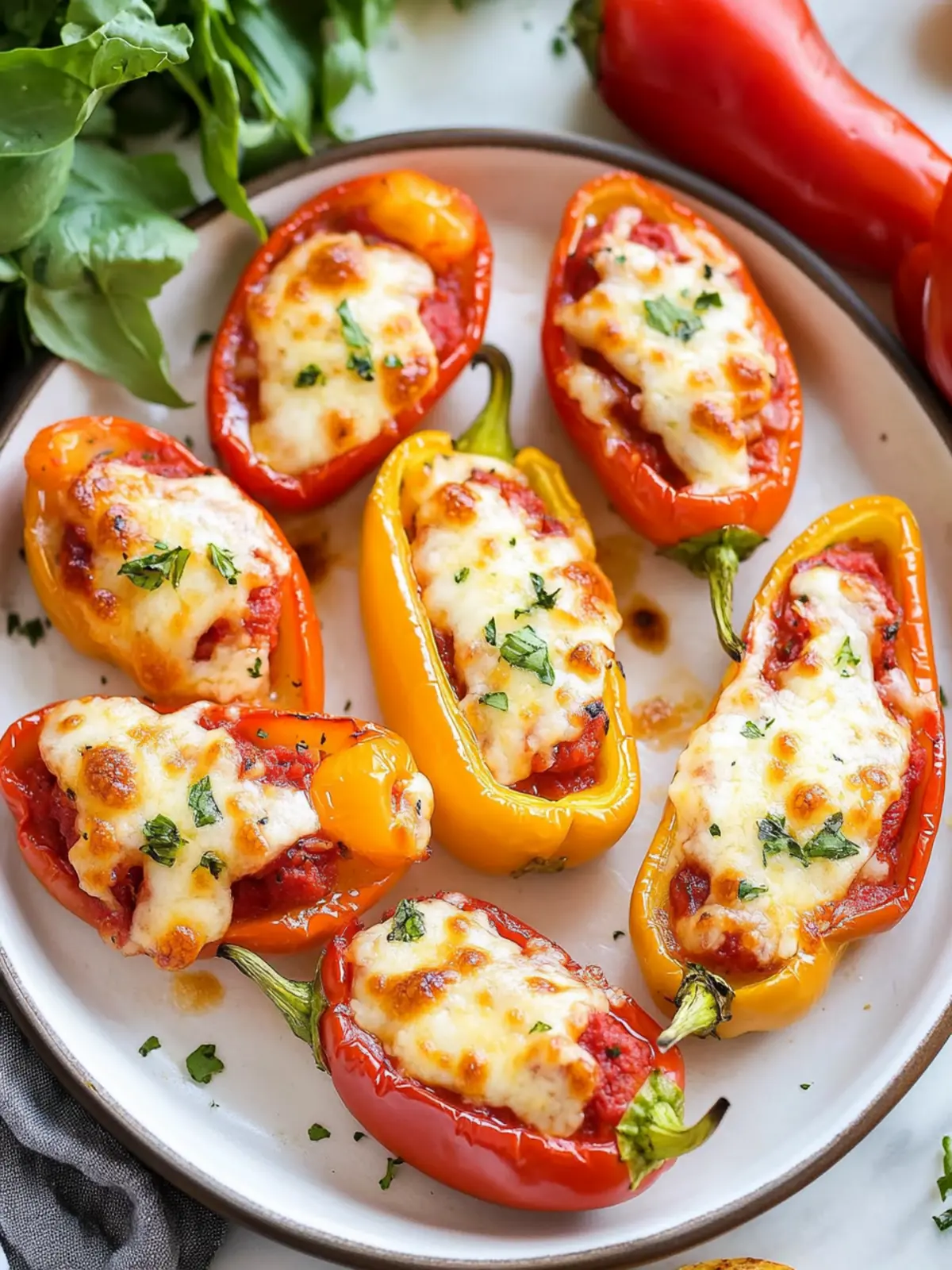 Pizza Stuffed Mini Peppers