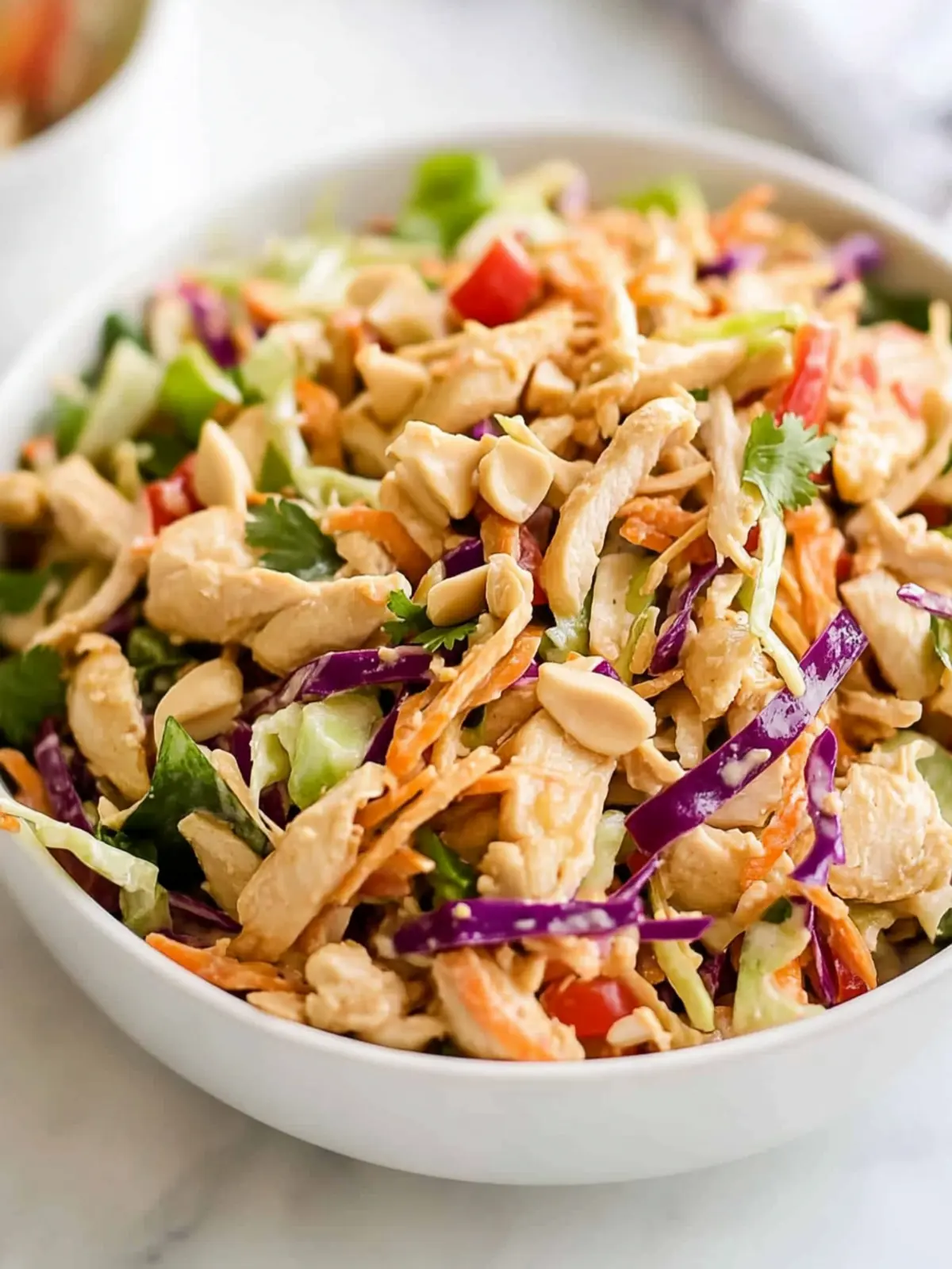 Thai Peanut Chicken Crunch Slaw Salad