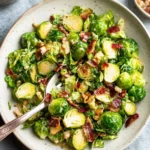 Warm Brussels Sprouts Salad with Maple Bacon Dressing
